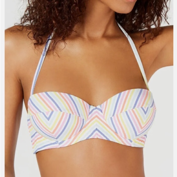 Kate Spade New York High Waist Bikini in Beach Stripe Seersucker Size Me… - Picture 3 of 7